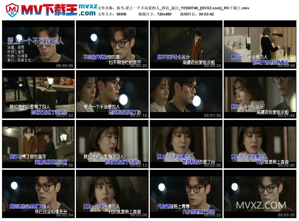 落雪-爱上一个不该爱的人_国语_流行_YE500749